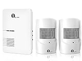 Driveway Alarm, 1byone Home Security Alert System with 36 Melodies, 1 Plug-in Receiver and 2 Weatherproof PIR Motion...