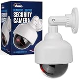 Fake Security Camera, Dummy Camera Dome Shaped Decoy Realistic Look Surveillance System + Bonus Warning Sticker...