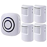 Seanme Motion Sensor Alarm, Wireless Driveway Alarm, Home Security Business Detect Alert with 4 Sensor and 1 Receiver,38...