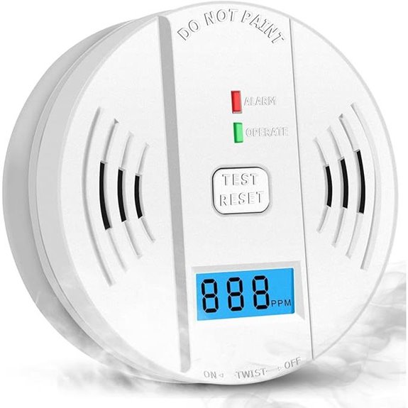 Battery Powered Carbon Monoxide Detector with Digital Display