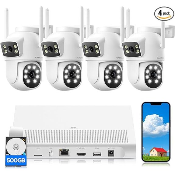 4MP Dual Lens Wireless Home Security Camera System