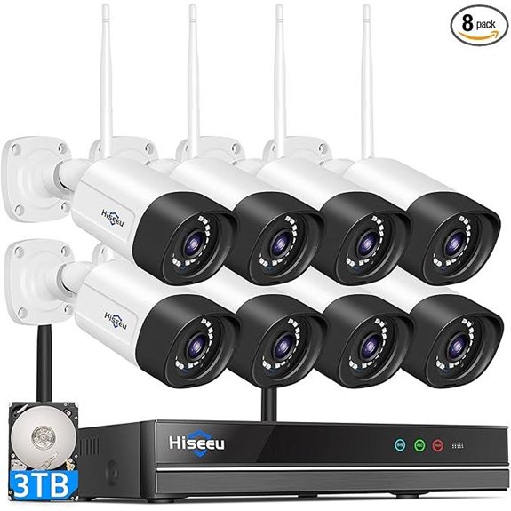 Hiseeu 5MP Wireless Security Camera System Outdoor
