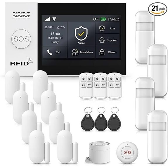 Home Security Alarm System DIY Kit with Touch Screen