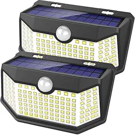 HMCITY Solar Lights Outdoor with Motion Sensor (2-Pack)