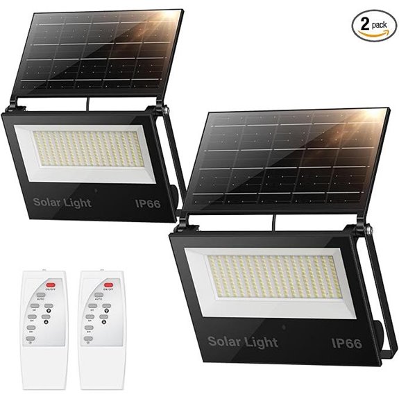 Ollcuz Solar Flood Lights with Motion Sensor (2 Pack)