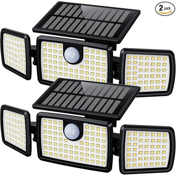 MIHANI Solar Flood Lights with Motion Sensor (2 Pack)