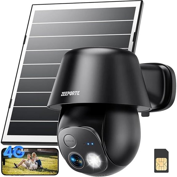 4G LTE Solar Security Camera with 2K Night Vision