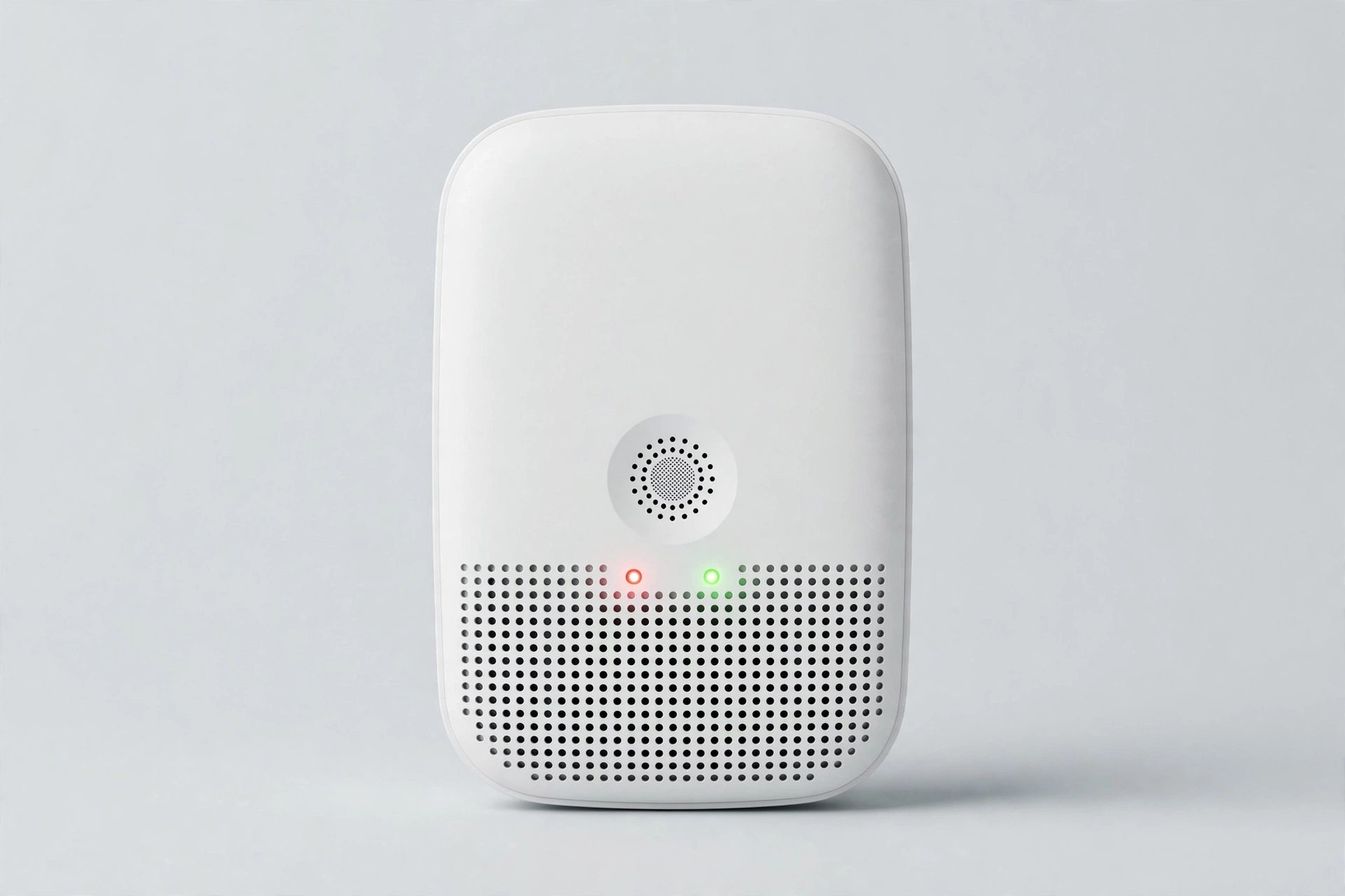 White smoke and CO detector with speaker grille